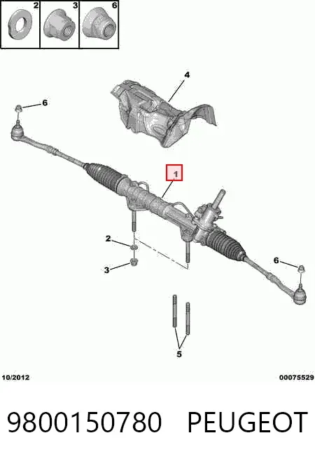 Рульова рейка 9800150780 Peugeot/Citroen