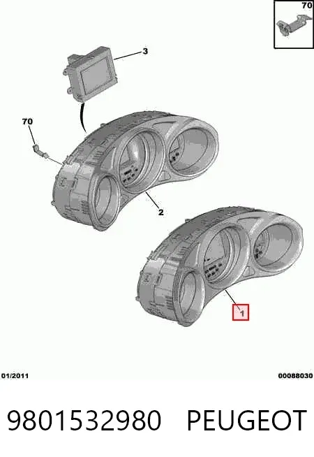 Приладова дошка-щиток приладів 9801532980 Peugeot/Citroen
