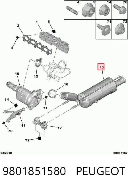 Важіль передньої підвіски верхній, лівий/правий 9801851580 Peugeot/Citroen