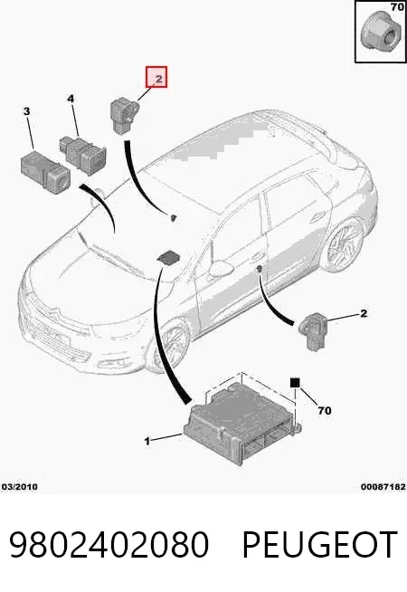 Датчик SRS 9802402080 Peugeot/Citroen