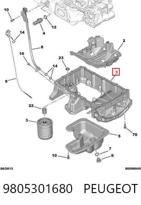 Піддон масляний картера двигуна 9805301680 Peugeot/Citroen