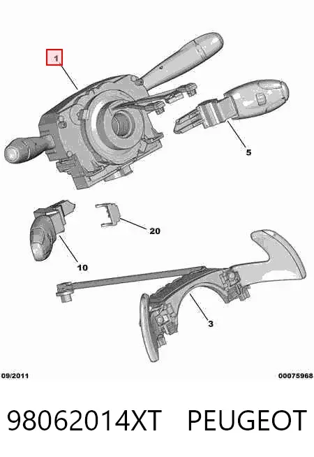 Перемикач підрульовий, лівий 98062014XT Peugeot/Citroen