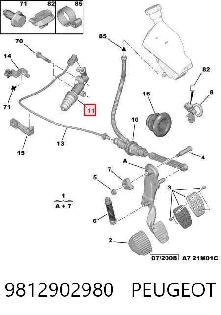 Робочий циліндр зчеплення 9812902980 Peugeot/Citroen