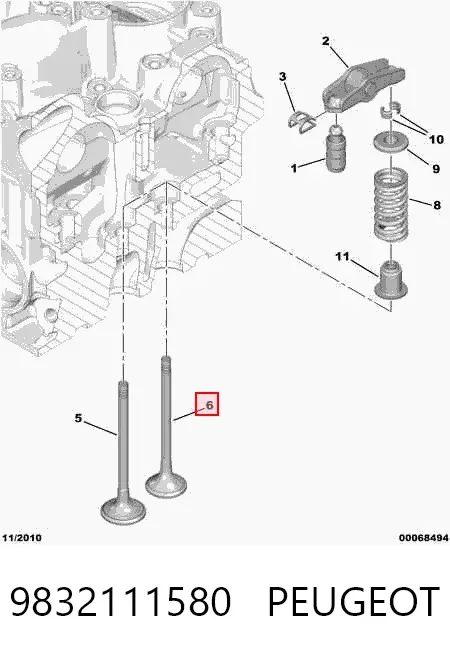 Клапан випускний 9832111580 Peugeot/Citroen