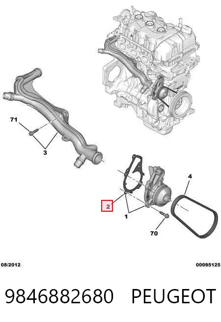 Прокладка водяної помпи 9846882680 Peugeot/Citroen