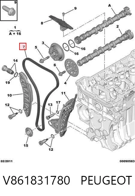 Комплект ланцюга ГРМ V861831780 Peugeot/Citroen