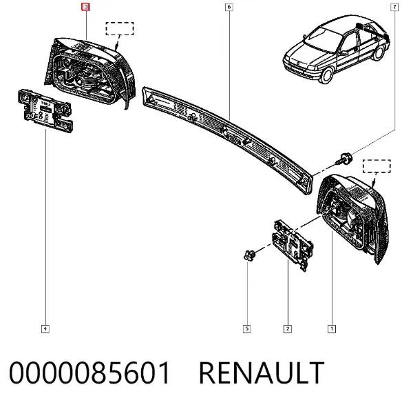 Задня права фара 0000085601 Renault (RVI)