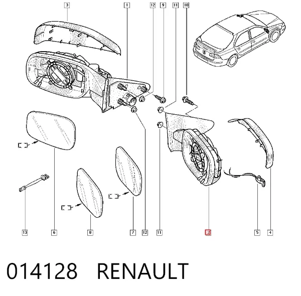 Дзеркало праве 014128 Renault (RVI)