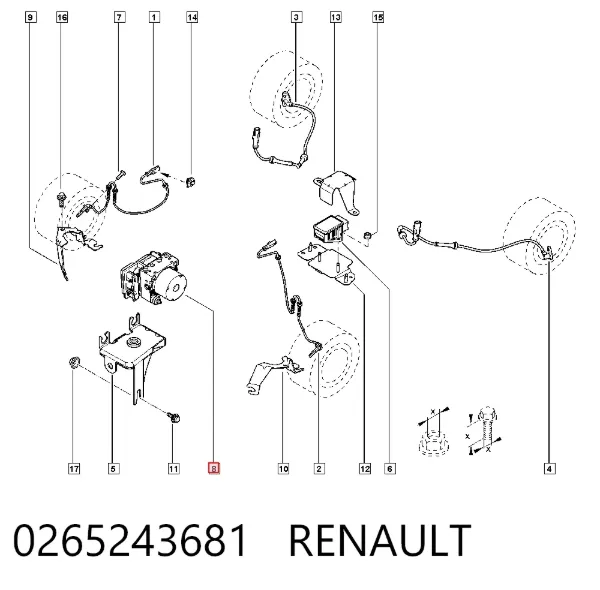 Блок АБС 0265243681 Renault (RVI)
