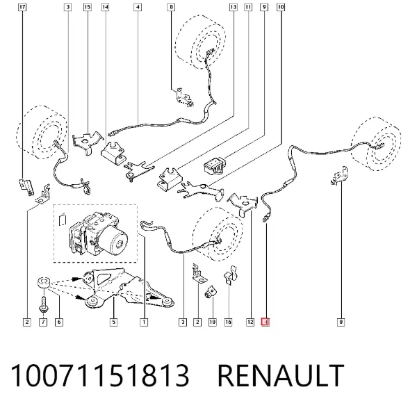 Датчик АБС (ABS) задній 10071151813 Renault (RVI)
