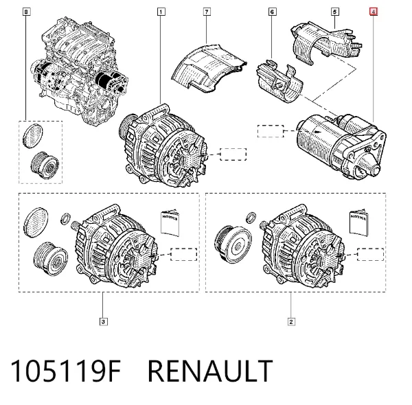 Стартер 105119F Renault (RVI)