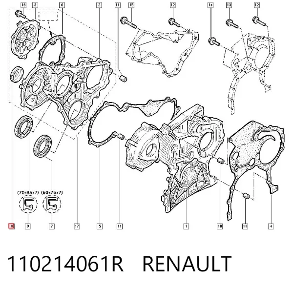 Заглушка блоку циліндрів 110214061R Renault (RVI)