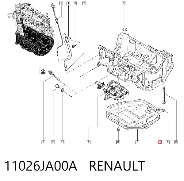 Прокладка пробки піддону двигуна 11026JA00A Renault (RVI)