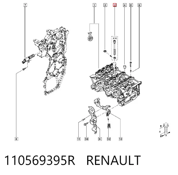 Болт ГБЦ 110569395R Renault (RVI)