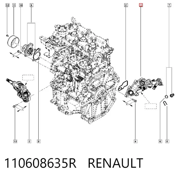 Корпус термостата 110608635R Renault (RVI)