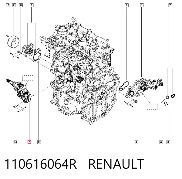 Корпус термостата 110616064R Renault (RVI)