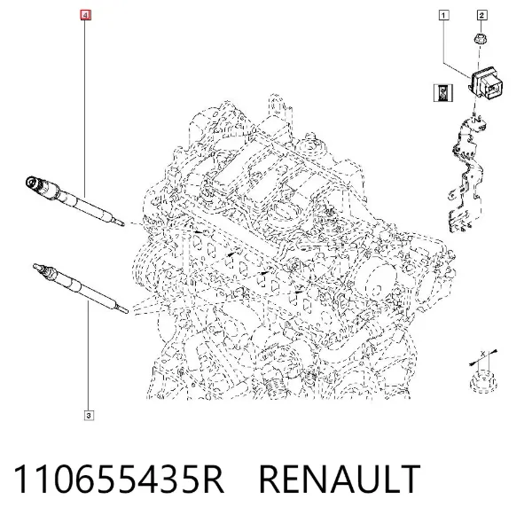 Свічка накалу 110655435R Renault (RVI)