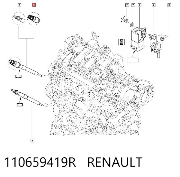 Свічка накалу 110659419R Renault (RVI)