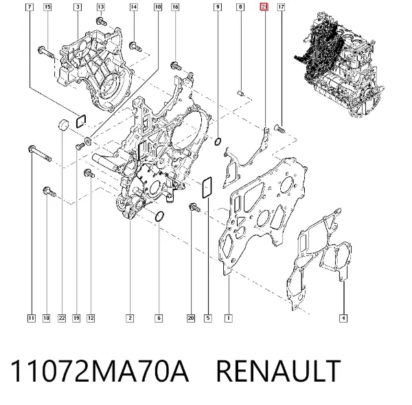 Прокладка термостата 11072MA70A Renault (RVI)