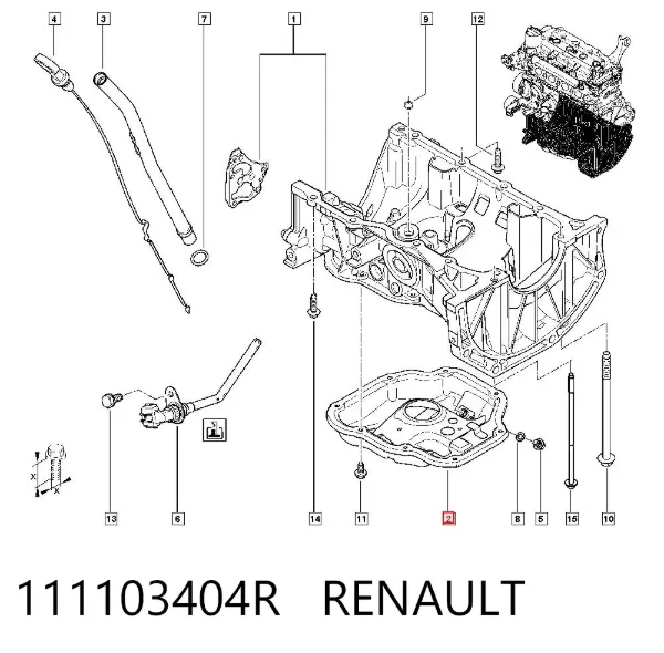 Піддон масляний картера двигуна 111103404R Renault (RVI)