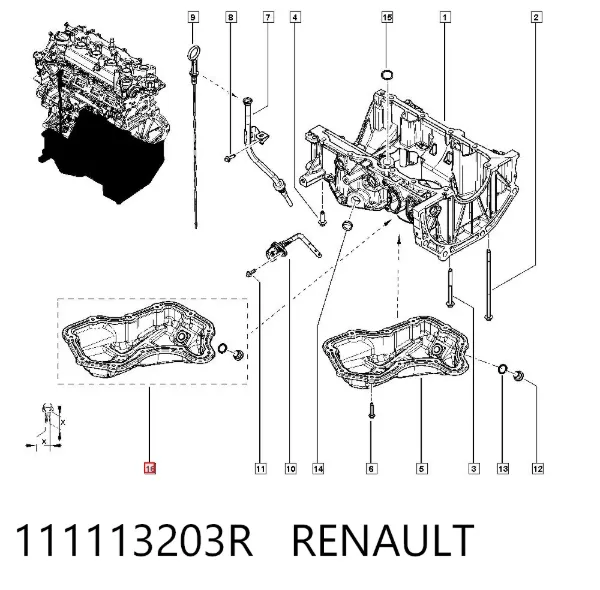 Піддон масляний картера двигуна 111113203R Renault (RVI)