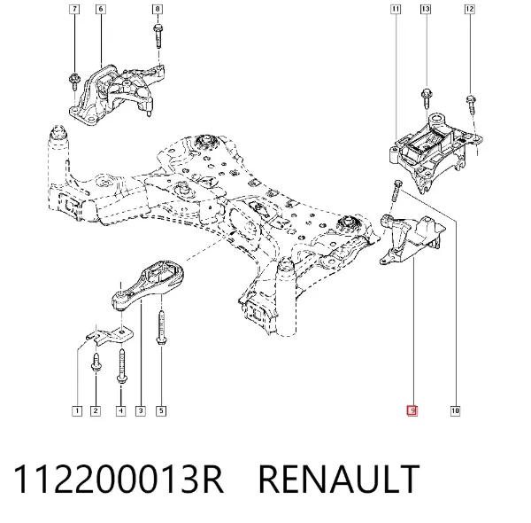 Подушка (опора) двигуна, ліва 112200013R Renault (RVI)