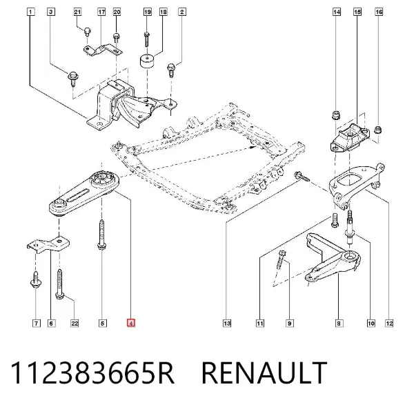 Подушка двигуна задня 112383665R Renault (RVI)