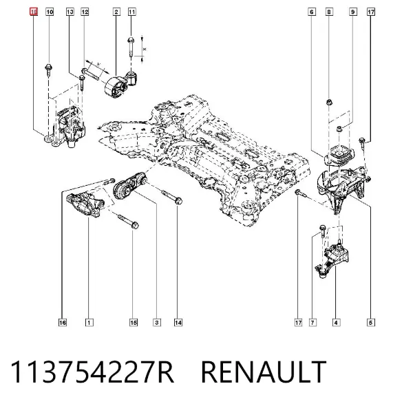 Подушка (опора) двигуна, права 113754227R Renault (RVI)