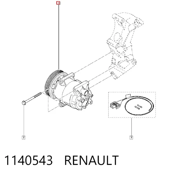Компресор кондиціонера 1140543 Renault (RVI)