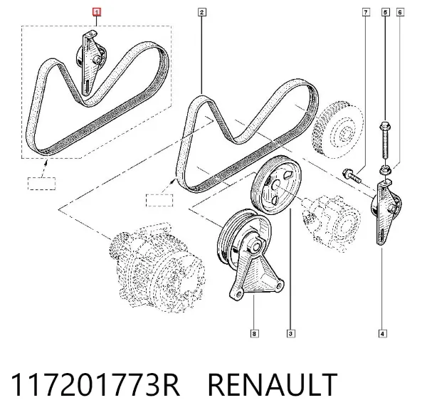 Ремінь приводний, агрегатів, комплект 117201773R Renault (RVI)