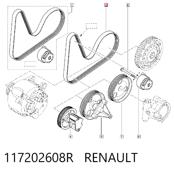 Ремінь генератора 117202608R Renault (RVI)