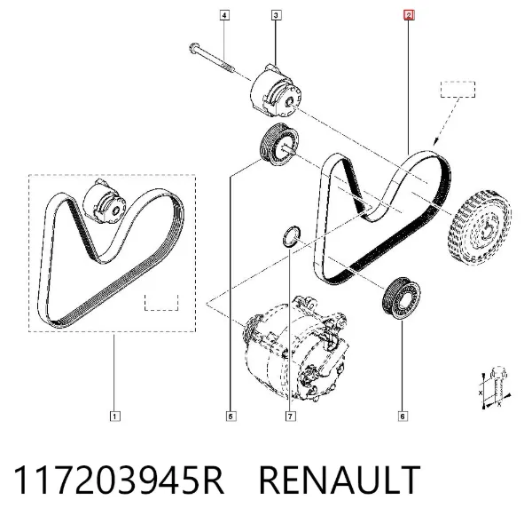 Ремінь генератора 117203945R Renault (RVI)