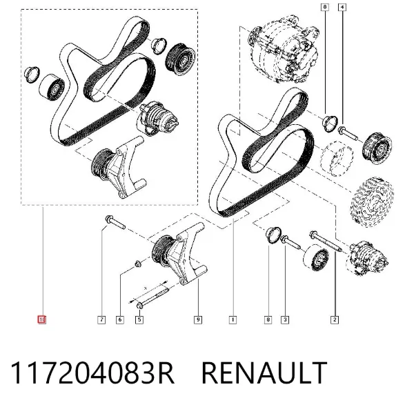 Ремінь приводний, агрегатів, комплект 117204083R Renault (RVI)