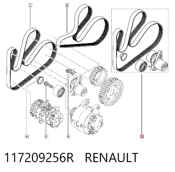 Ремінь приводний, агрегатів, комплект 117209256R Renault (RVI)