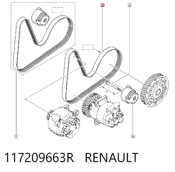 Ремінь генератора 117209663R Renault (RVI)