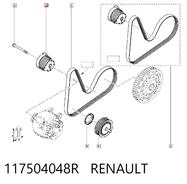 Натяжний ролик 117504048R Renault (RVI)