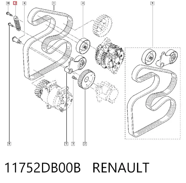 Натягувач приводного ременя 11752DB00B Renault (RVI)