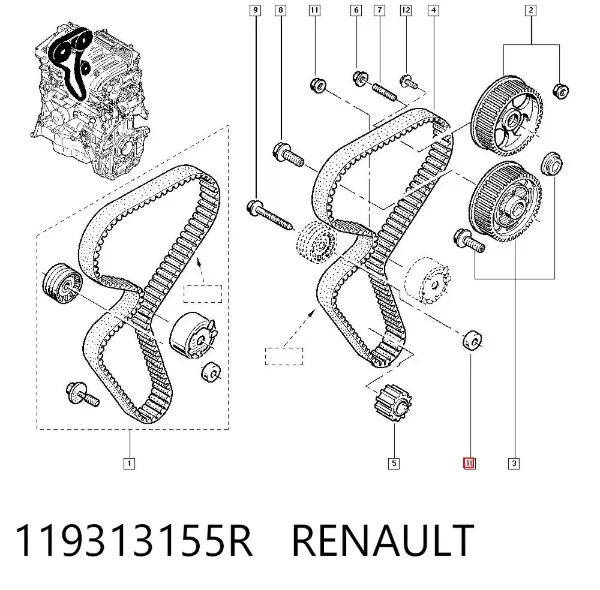 Комплект ГРМ 119313155R Renault (RVI)