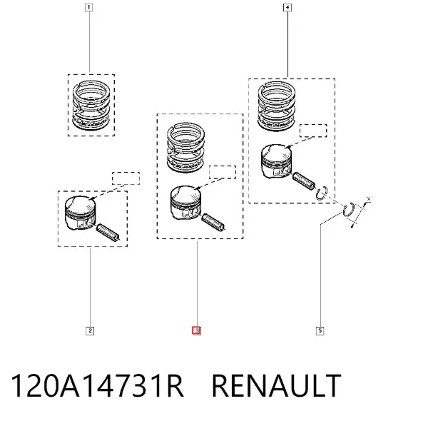 Поршень в комплекті на 1 циліндр, STD 120A14731R Renault (RVI)