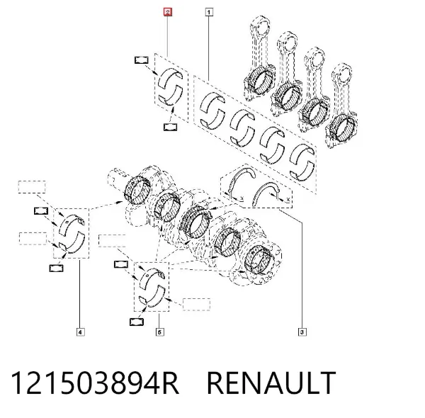 Вкладиші шатунні 121503894R Renault (RVI)