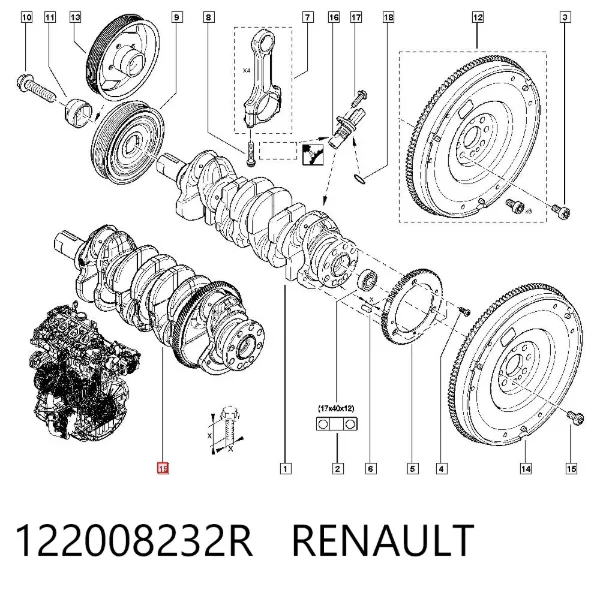 Колінвал 122008232R Renault (RVI)