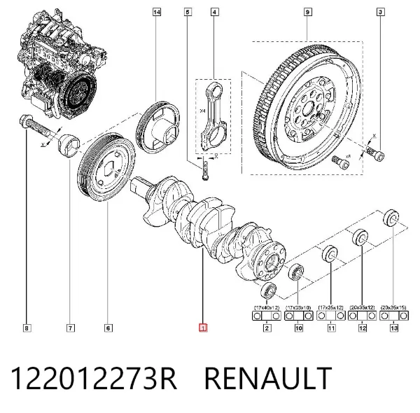 Колінвал 122012273R Renault (RVI)