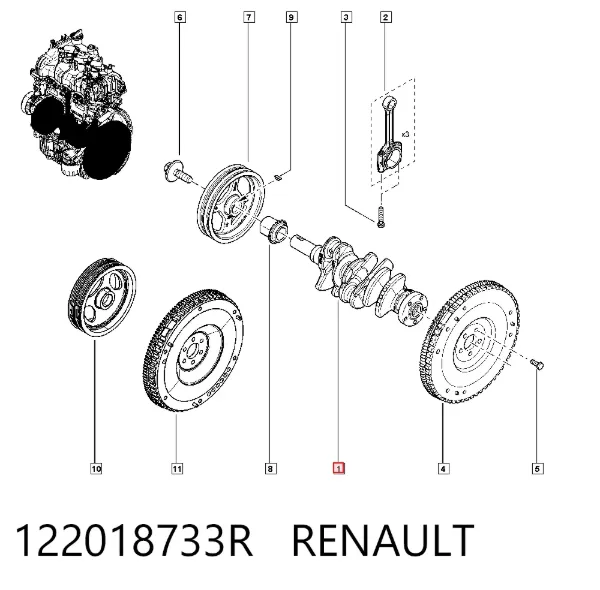 Колінвал 122018733R Renault (RVI)