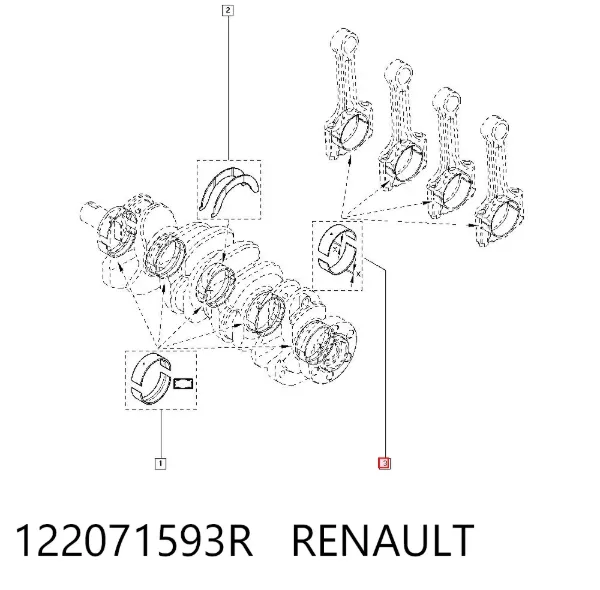 Вкладиші шатунні 122071593R Renault (RVI)