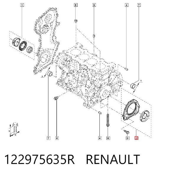 Сальник колінвала задній 122975635R Renault (RVI)