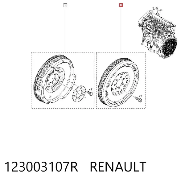 Маховик 123003107R Renault (RVI)
