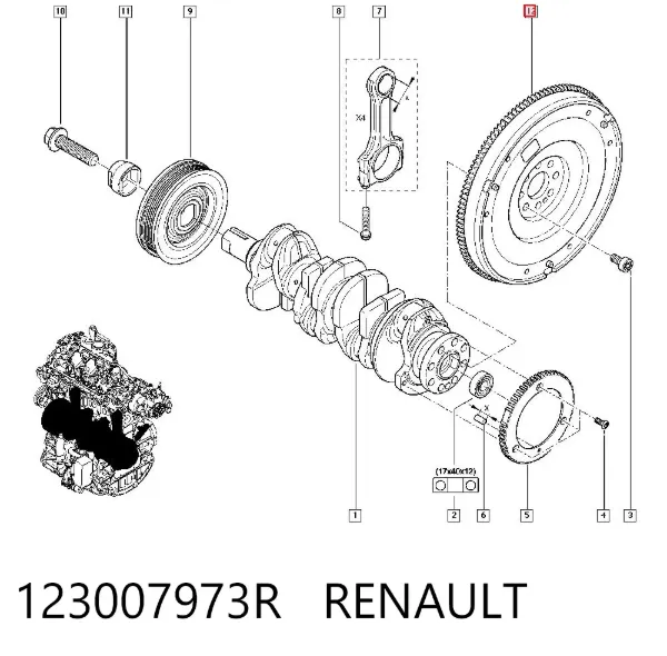 Маховик 123007973R Renault (RVI)