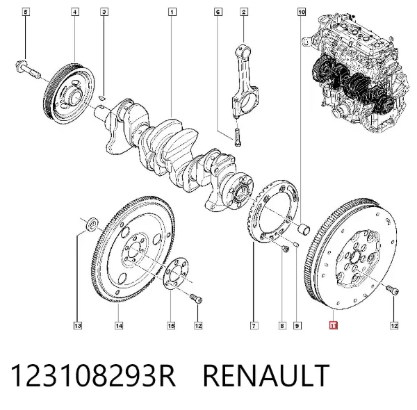 Маховик 123108293R Renault (RVI)