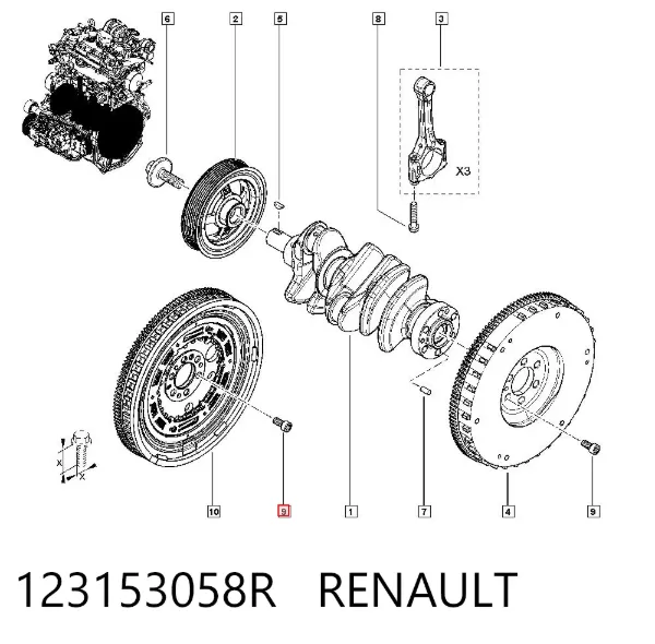 Болт кріплення маховика 123153058R Renault (RVI)