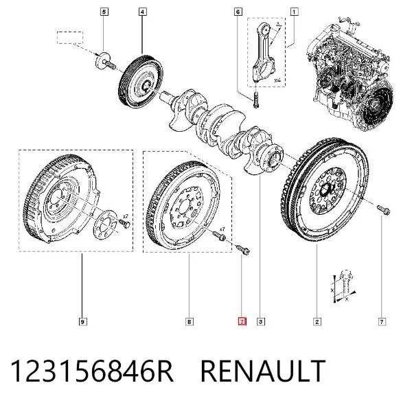 Болт кріплення маховика 123156846R Renault (RVI)